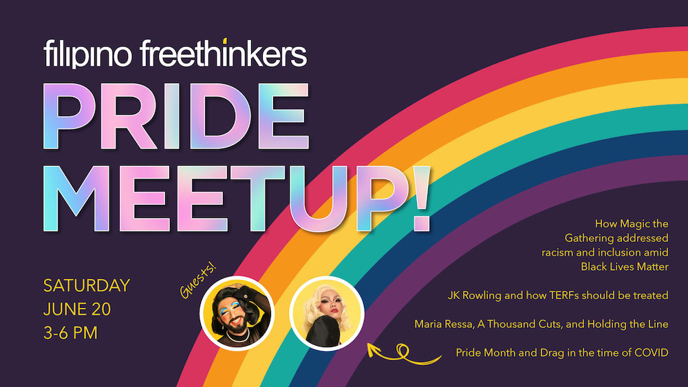 Filipino Freethinkers PRIDE MEETUP on Saturday, 20 June 2020, 3-6pm
